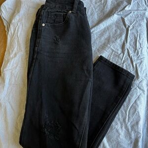 Stylish Black Distressed Jeans
